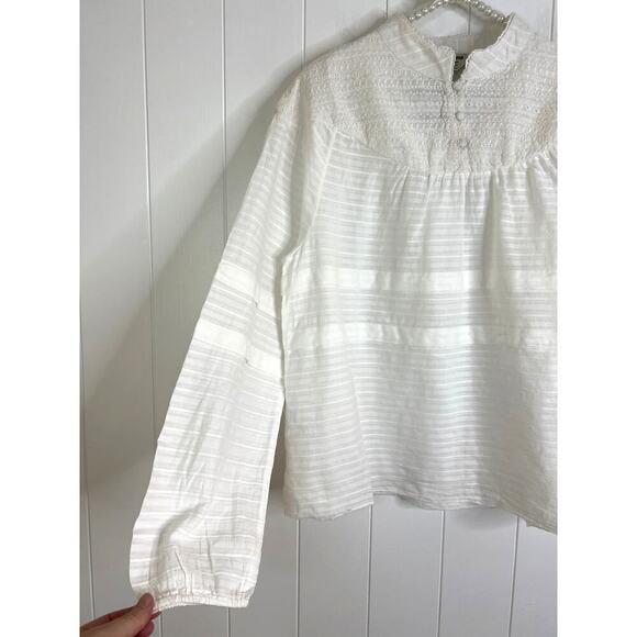 One Teaspoon Free People Pure Desert Angel Longsleeve Top White Size Med NWT - Picture 3 of 8